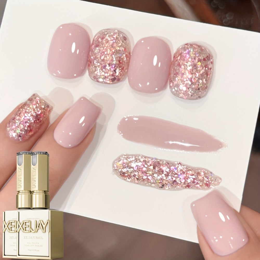 Gel Nail Polish 2-Piece 15ml Magnetic Glitter Set with Candy 03 and Shade 109 Frame Bottles — image 2