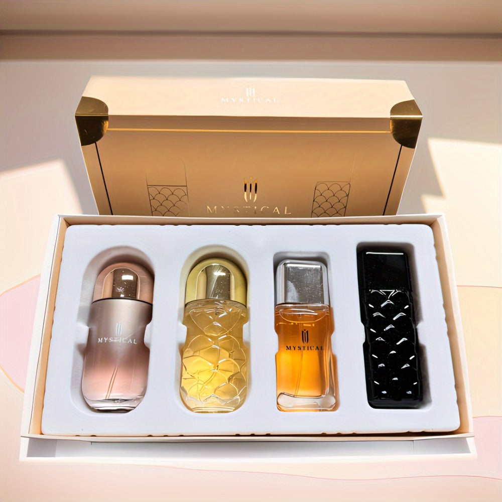 Perfume Gift Set Four Mini Spray Bottles in 20ml or 30ml Sizes with Mixed Bottle Shapes and Fitted Box — image 3