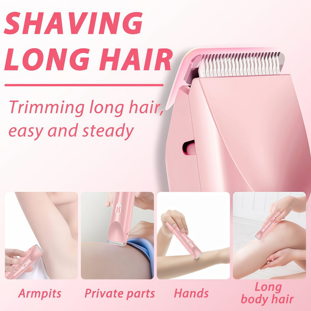 Bikini Trimmer for Women 2-in-1 Dual Head IPX7 Waterproof Electric Shaver Body Hair Trimmer Facial Hair Remover Bikini Undera