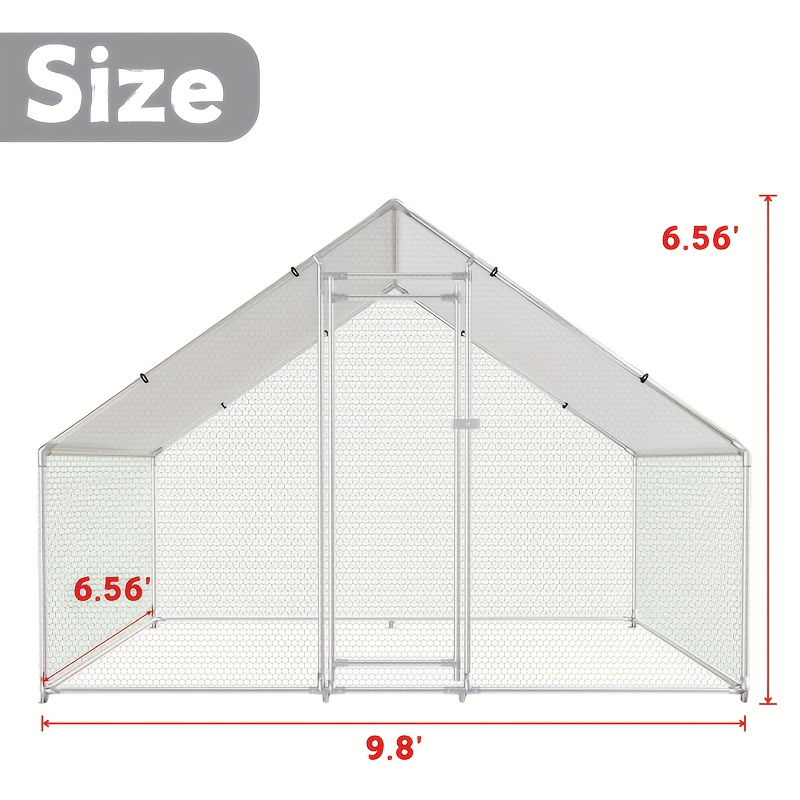 Walk-In Metal Poultry Enclosure in Six Size Options with Mesh Walls, Door and Partial Roof Cover — image 8