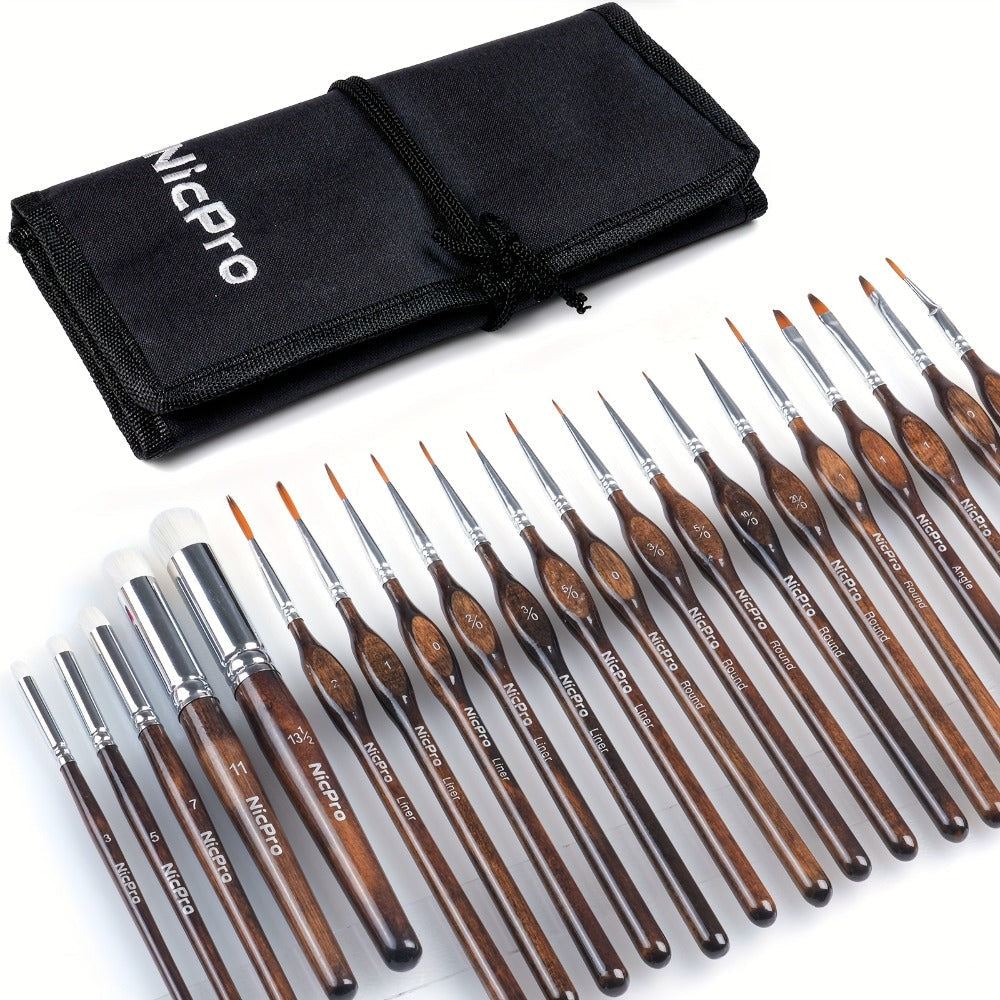 Miniature Paint Brush Set with Cloth Roll Detail Brushes for Acrylic Oil with the Listed Color, Size or Set Options for Every