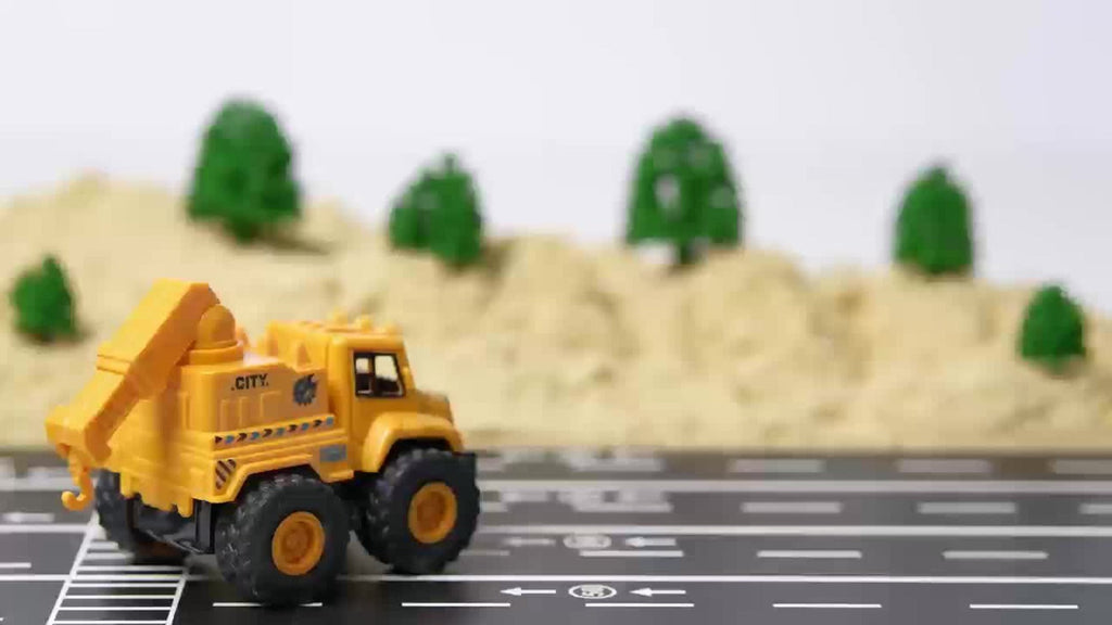 4-Piece Construction Truck Set for Kids, Excavator Dump Truck Crane Cement Mixer Sandbox STEM Engineering Vehicle Playset — i