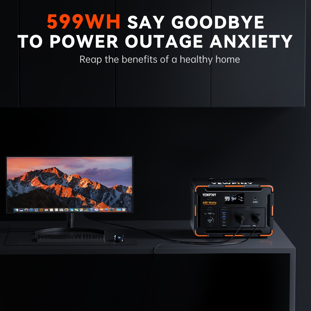 Portable Power Station 259Wh 300W or 599Wh 600W with AC, DC, USB, LiFePO4 Cell Pack and LED Light — image 8