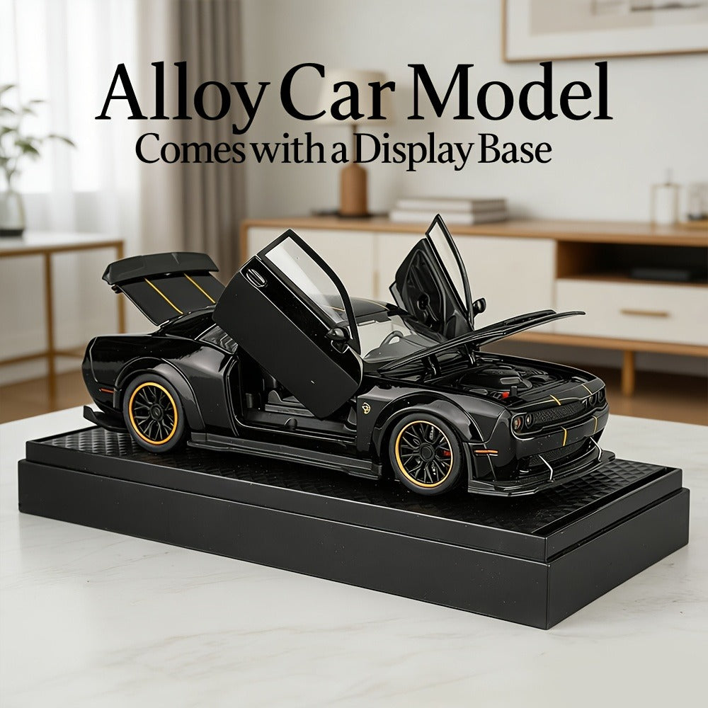 1:32 Scale Dodge Hellcat Die-Cast Metal Car Model with Openable Doors & Display Base, Collector Diecast Vehicle — image 2