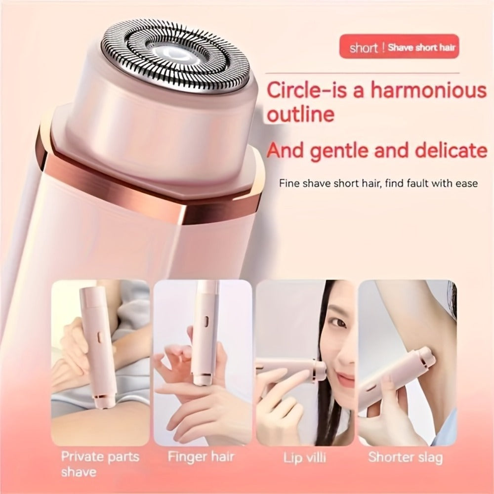 Bikini Trimmer Electric 2-in-1 Rechargeable Dual-Head Face Shaver for Women – Stainless Steel Blade USB Cordless Hair Remover