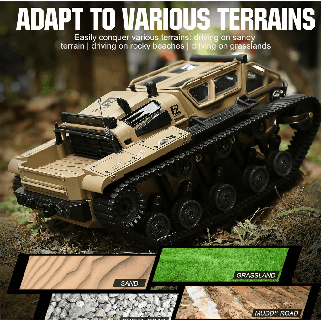 Full-Proportional RC Tracked Tank with LED Lights, Alloy Door Open Military War Vehicle Off-Road Remote Control Tank for Kids