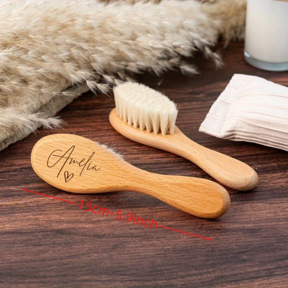 Custom Engraved Baby Brush Personalized Newborn Soft Hair Brush with Name, Unique Keepsake Gift for Baby Shower — image 5