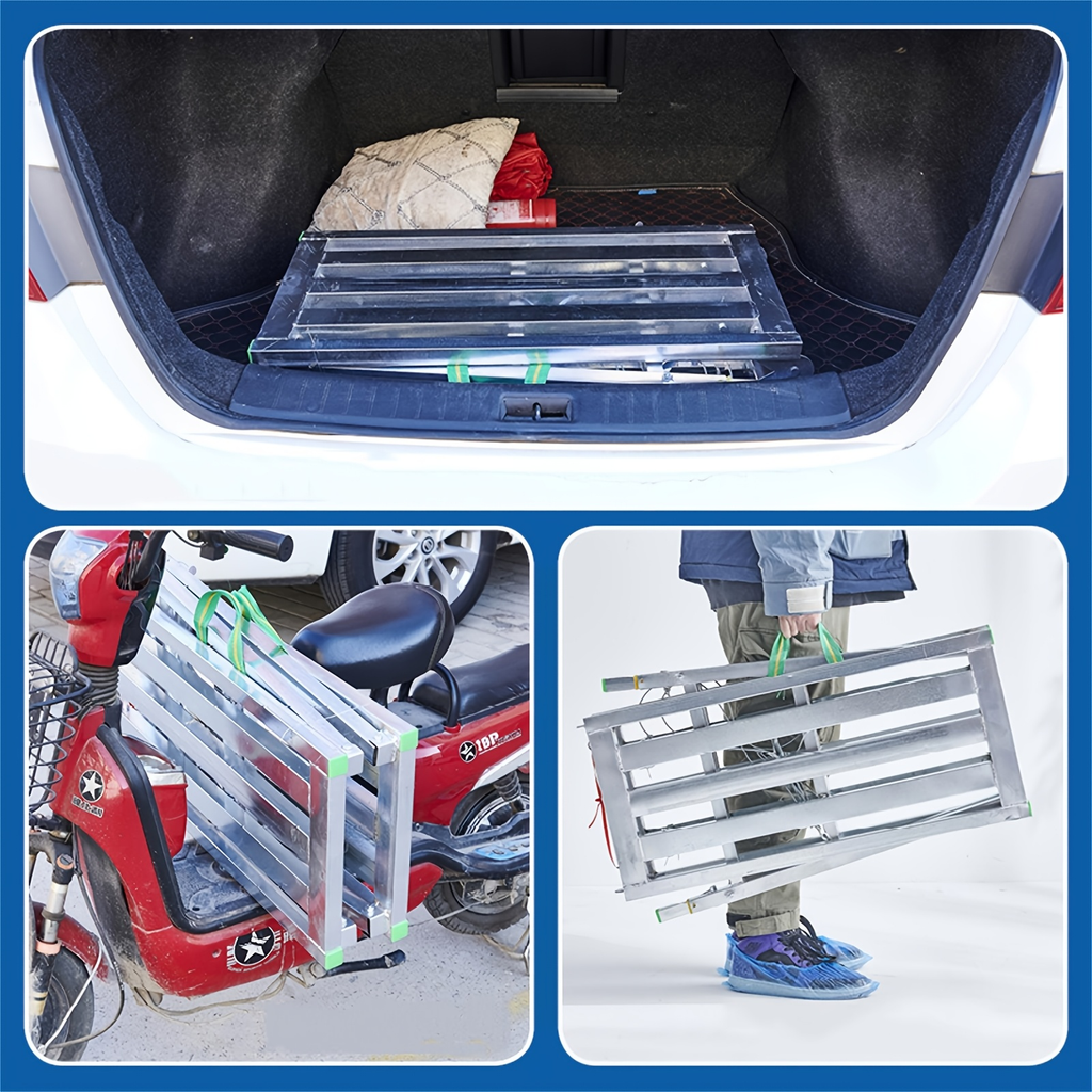 Scaffolding Work Platform Folding Steel Step Ladder Adjustable Height Portable Drywall Bench for Garden, Patio and Yard Use —