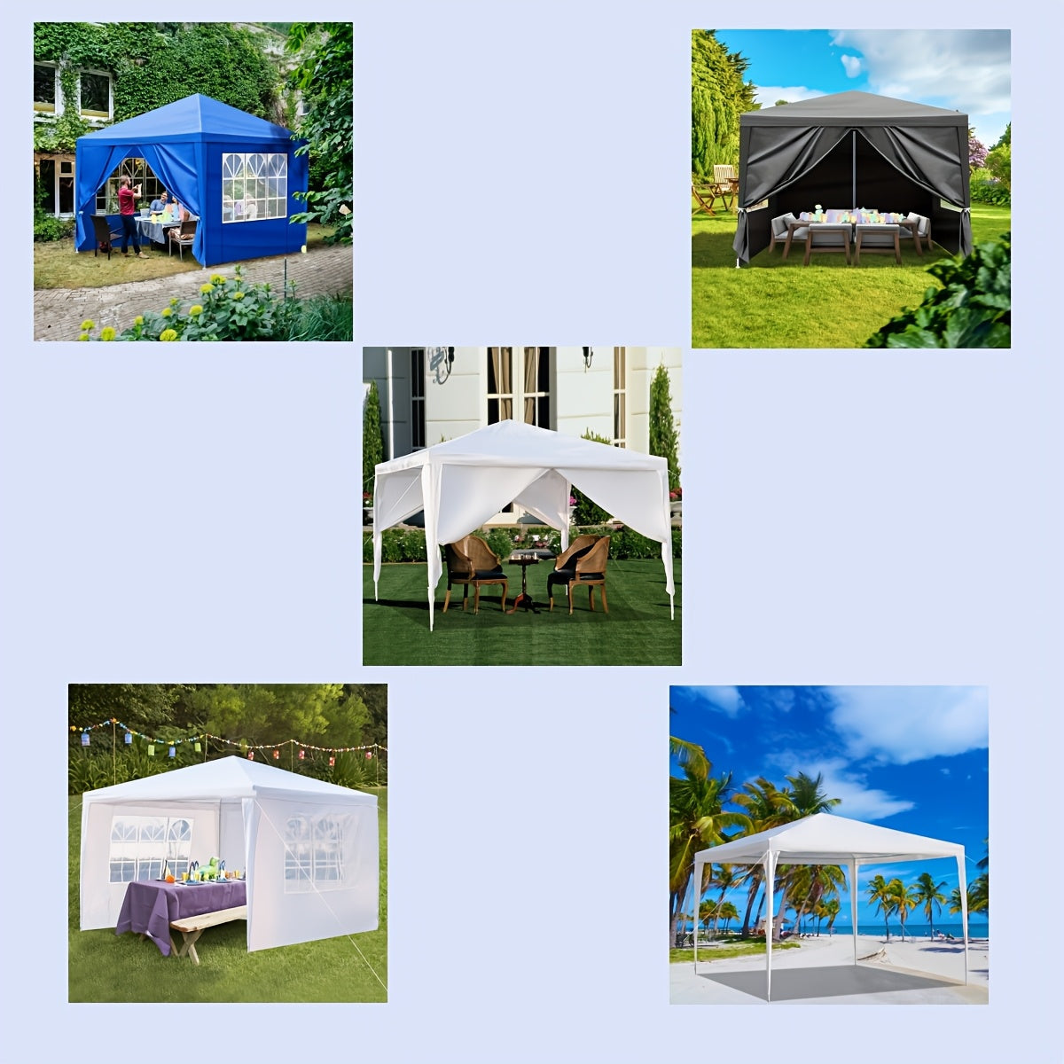 PE Fabric 10x10ft Canopy Tent with No-Wall, Three-Sidewall or Four-Sidewall Package Options — image 3