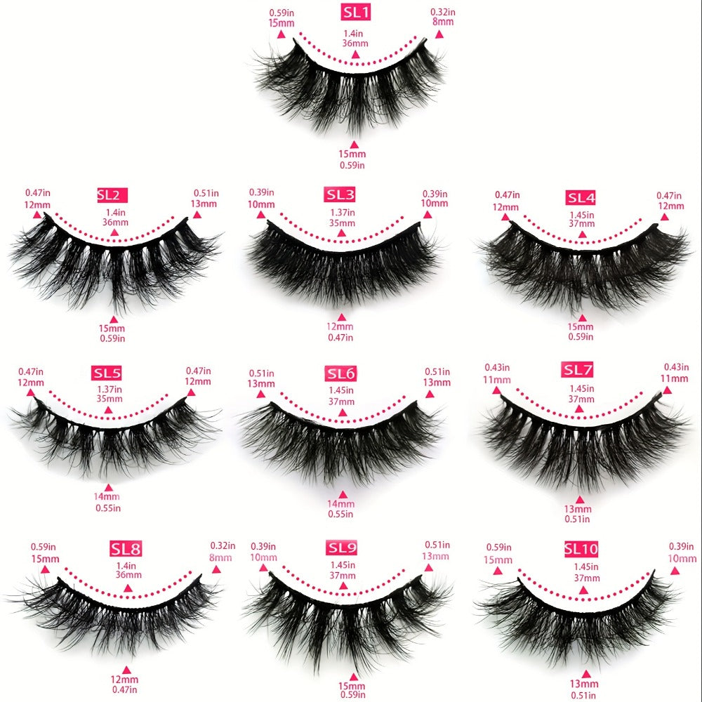 DD Curl False Eyelashes Multipack with 20 Pairs across Five Mixed Styles in Glitter-Top Round Cases — image 6