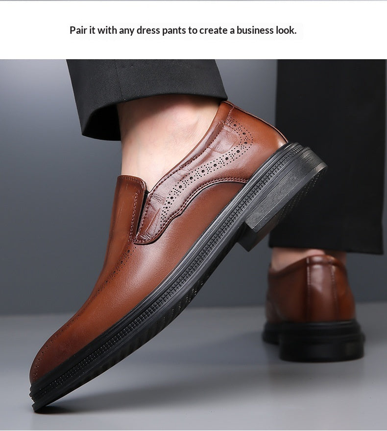 Mens Casual British-style Pointed Leather Shoes