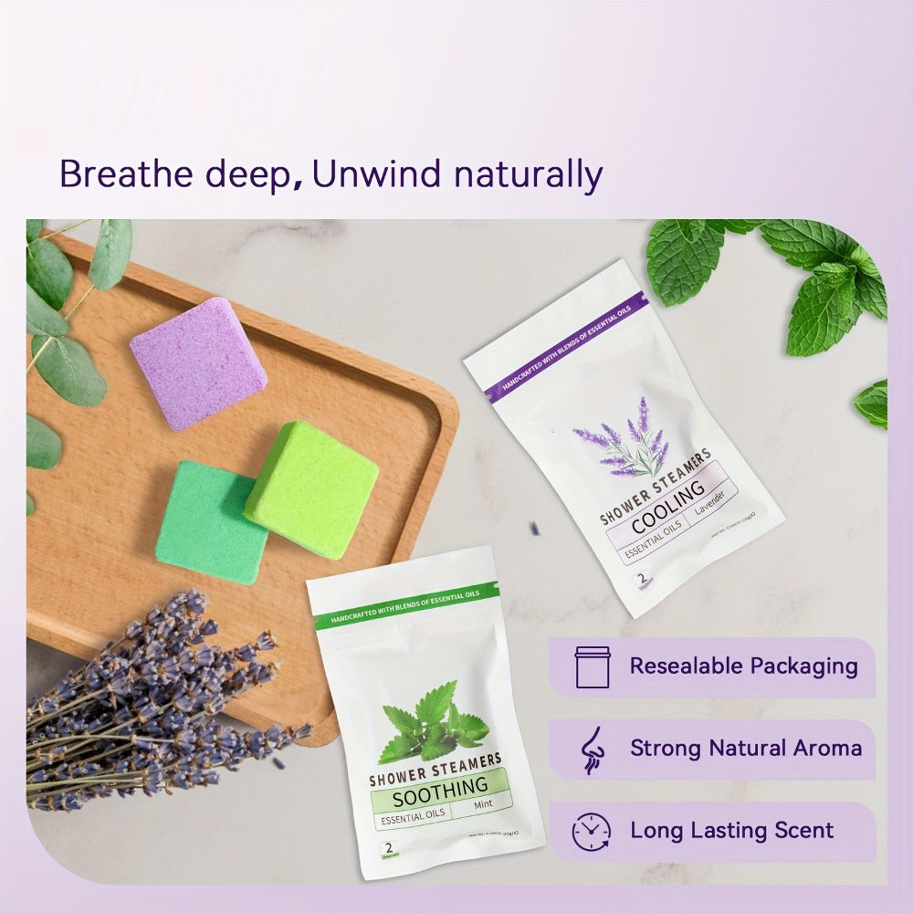 Shower Steamers Gift Set 6 Pcs Individually Wrapped – Natural Essential Oil Aromatherapy, for Bath Time, Home Spa and Persona