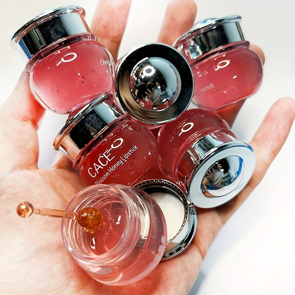 Lip Balm CACE 6-Piece Cherry Jar Set with Glossy Texture, Mini Applicator Spoons and Silver Lids — image 2