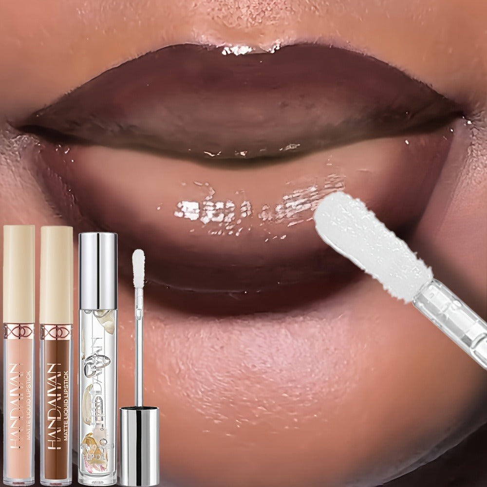 Three-Tube Lip Makeup Set with Clear Silver-Cap Tube and Coordinated Color Pair in Set A, B or C — image 2