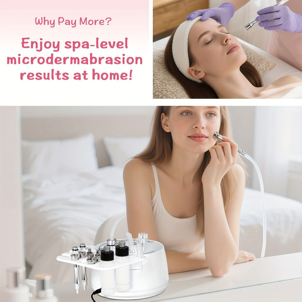 Microdermabrasion Machine Professional 3-in-1 Dermabrasion Vacuum Spray Facial Device for Bath Time, Home Spa and Personal Ca
