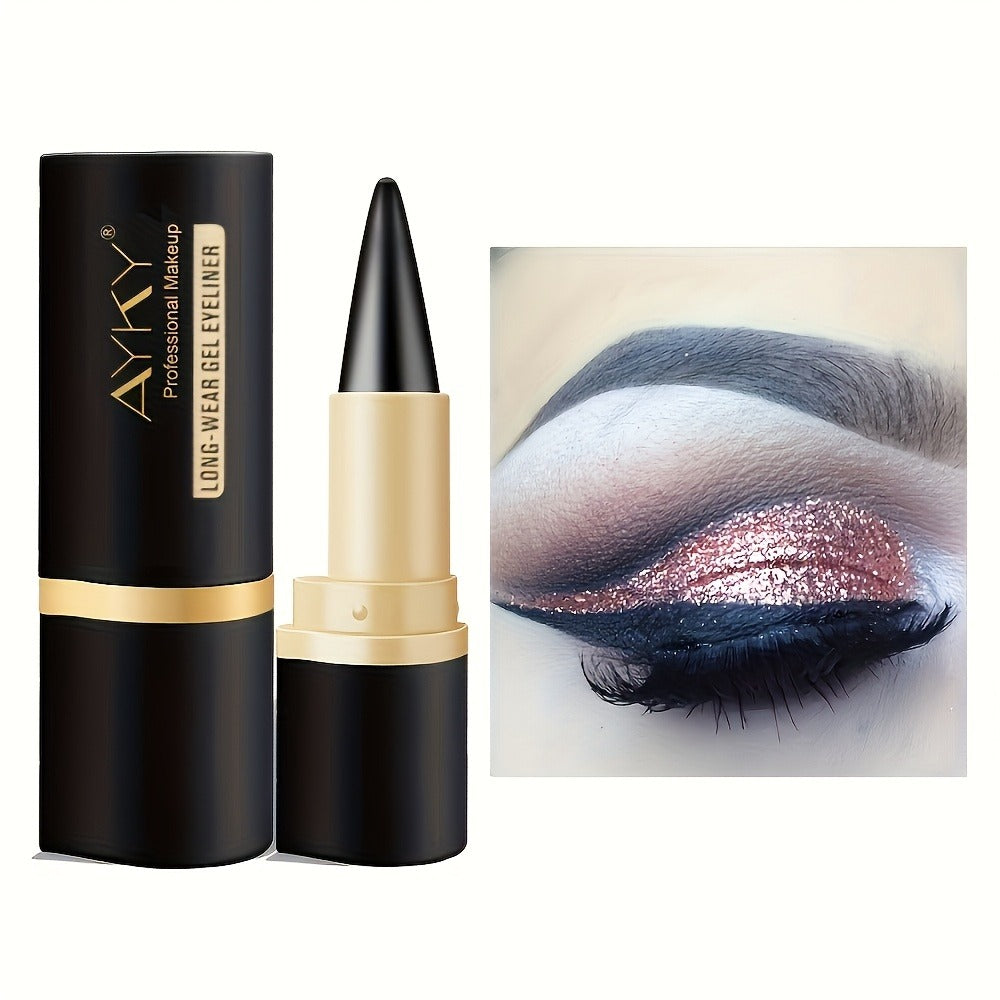 Compact Six-Piece Black Cone-Tip Eyeliner Pen Set with Six Matching Sticks in Black and Gold Cases — image 3