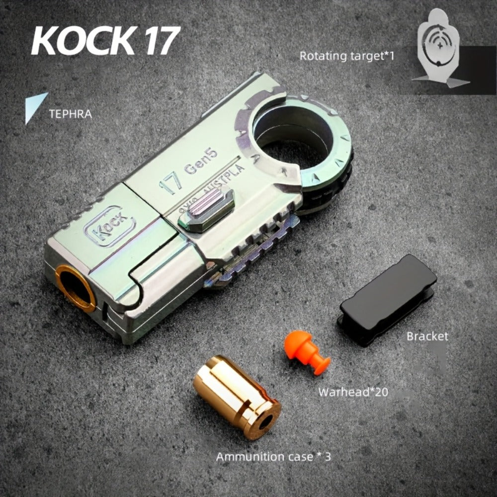 Alloy Finger Pistol Fidget Toy, One-Touch Cartridge Ejecting Stress Desk Toy, Cool EDC Novelty Gift for Adults Men Teens — im