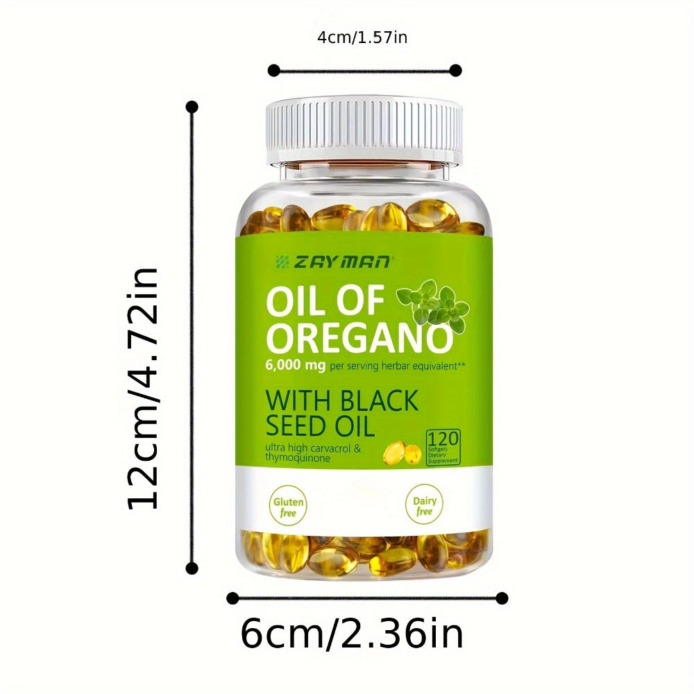 Herbal Supplements with ZEYMAN Label, Oregano Oil 6000mg and Black Seed Oil 200mg Softgels, 120 Count — image 8