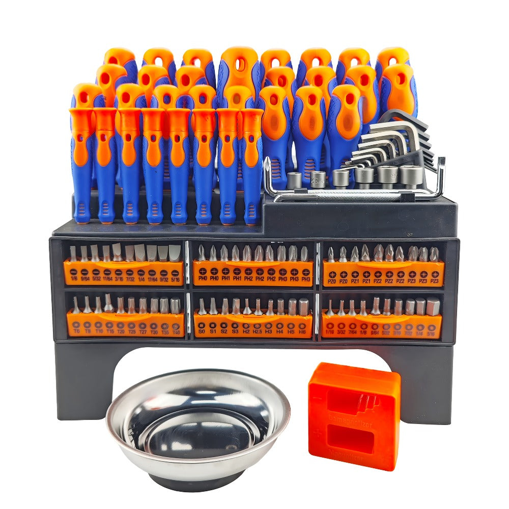 Screwdriver Organizer Set with 69- or 118-Piece Rack Configurations in Green, Red or Orange and Blue — image 5