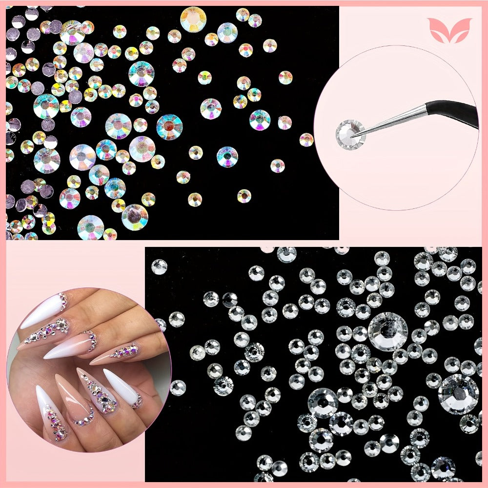Complete Acrylic Nail Art Kit with Glitter – Pink Clear White Acrylic Powder 12 Color Glitter Powder Nail Liquid Clippers Ful