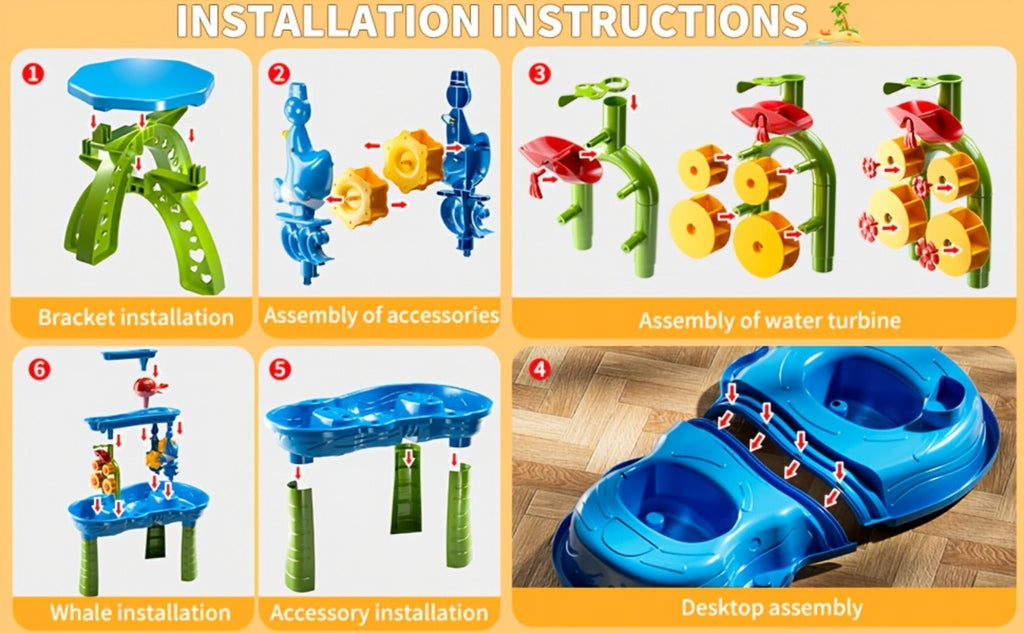 Sand and Water Table for Toddlers 3-Tier, Outdoor Sensory Play Set with Shovel Scoop & Strainer — image 11