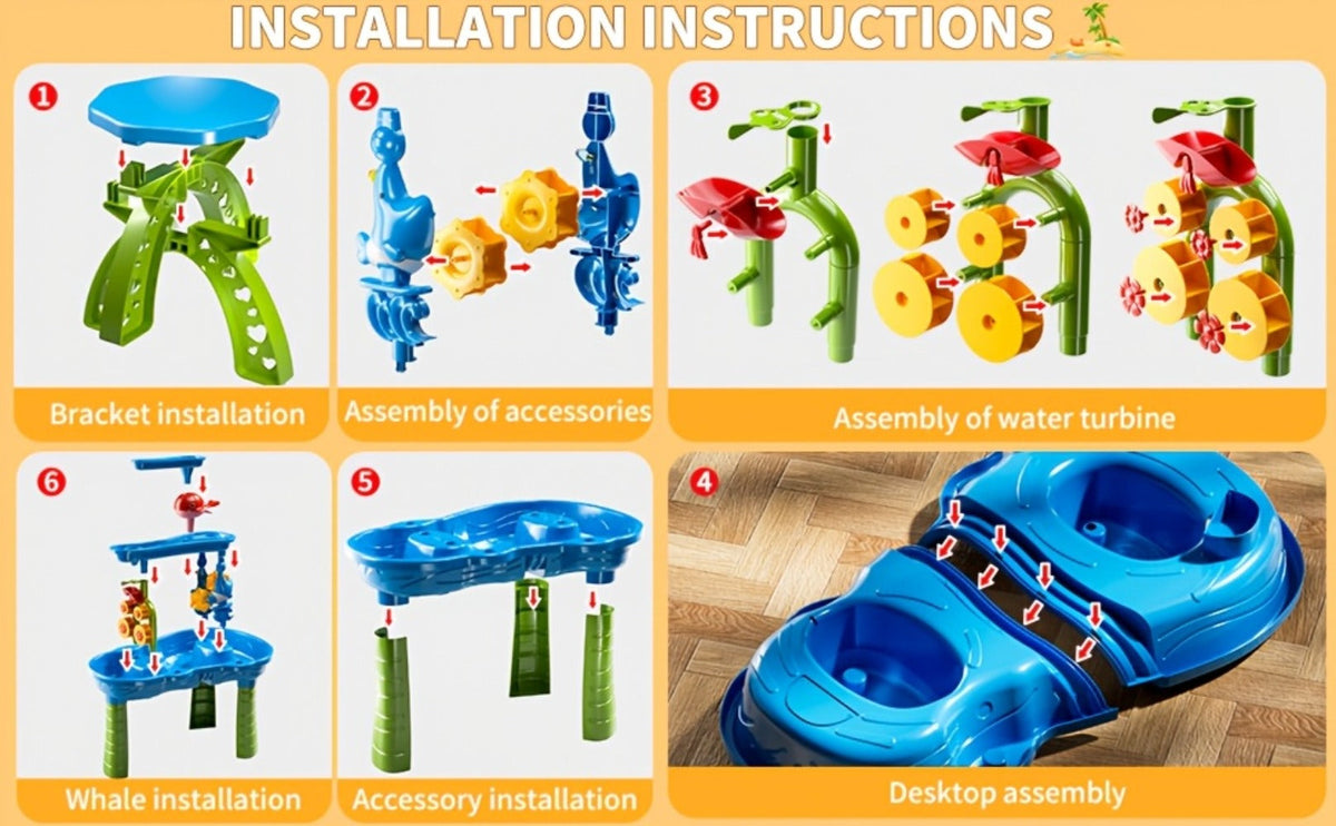 Sand and Water Table for Toddlers 3-Tier, Outdoor Sensory Play Set with Shovel Scoop & Strainer — image 11