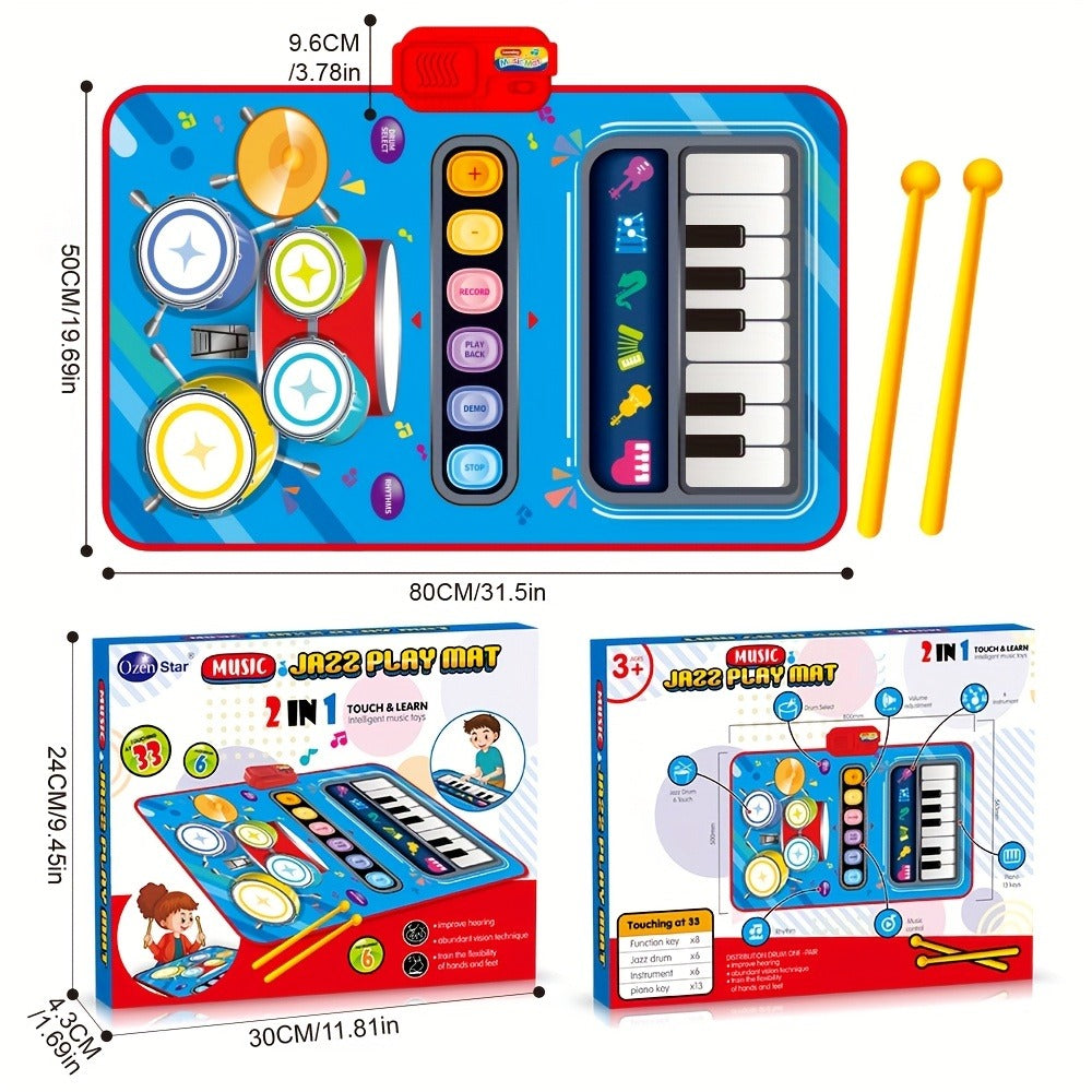 Kids Electronic Drum Music Mat, Multifunctional Musical Toy for Skill Development & Family Bonding — image 2