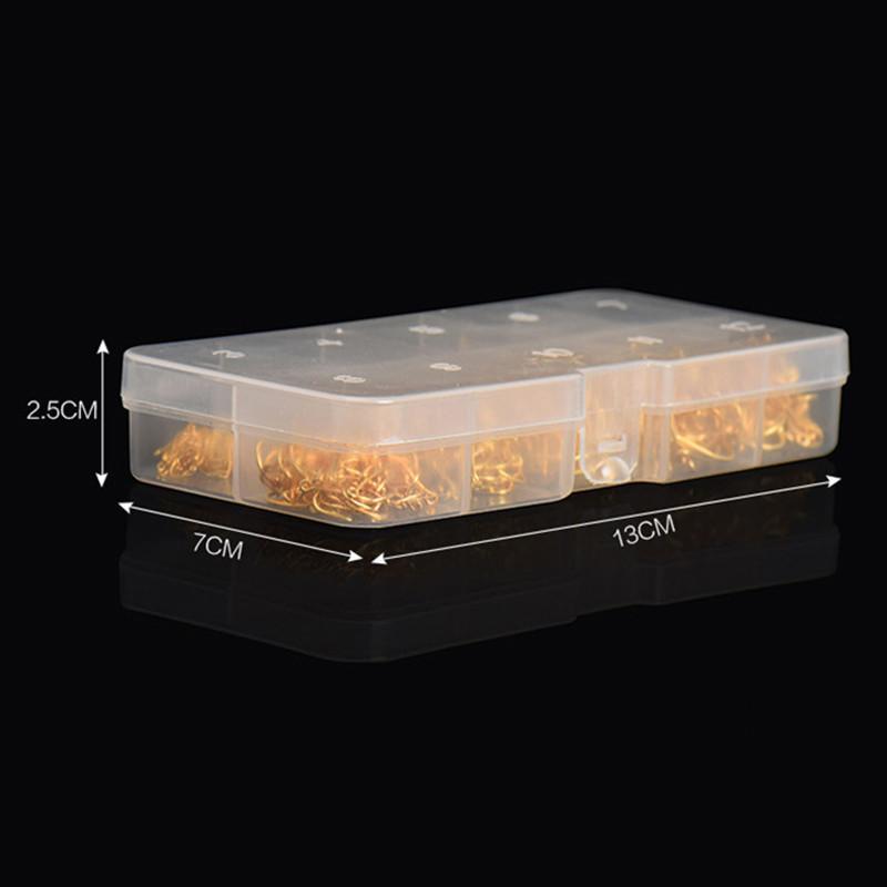 LEO 600PCS/BOX High Carbon Steel Fishing Hooks Sharp Barbed Circle   3#-12#