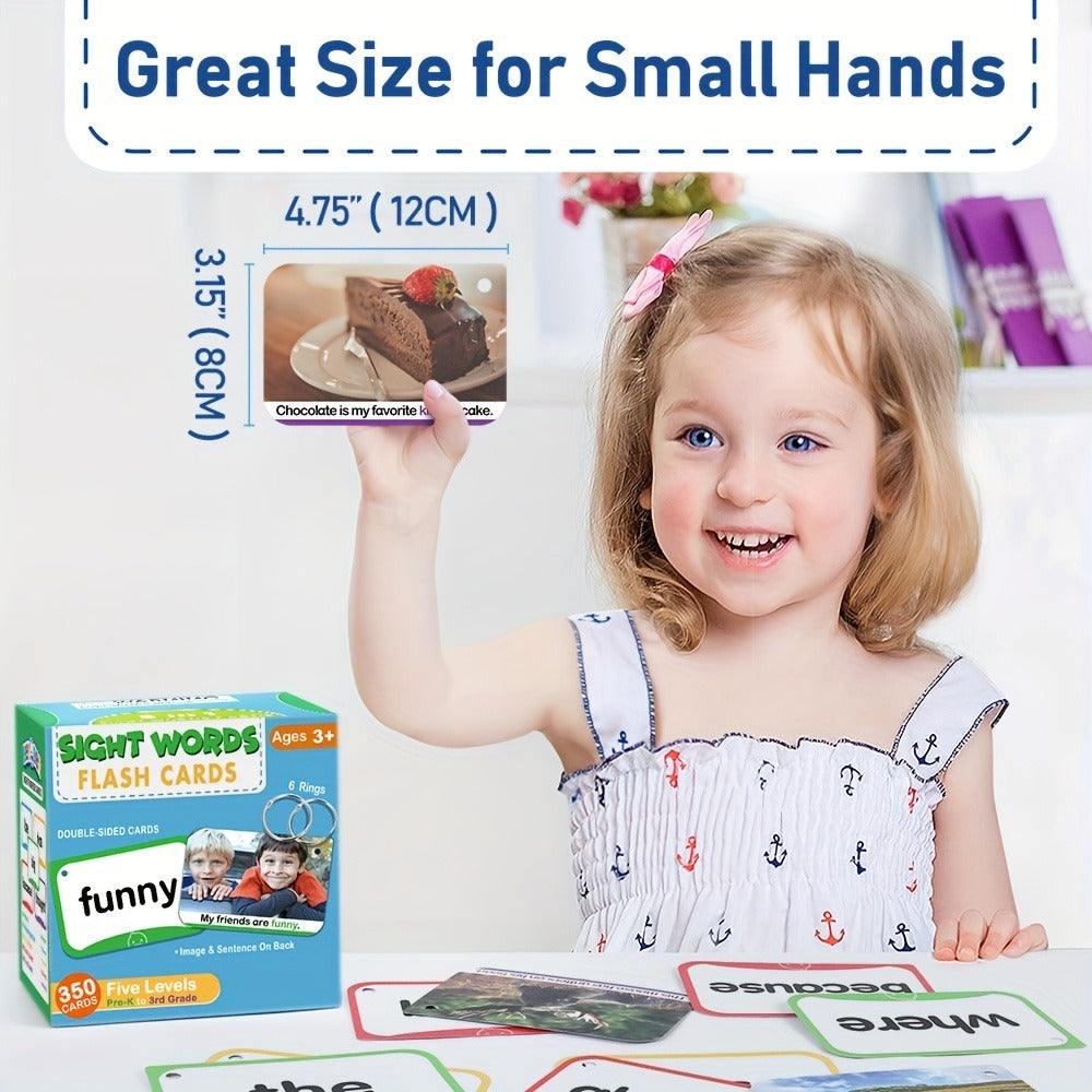 Sight Words Flash Cards 350 Dolch & Fry High Frequency Words, 5 Color-Coded Levels Pre-K to 3rd Grade — image 2