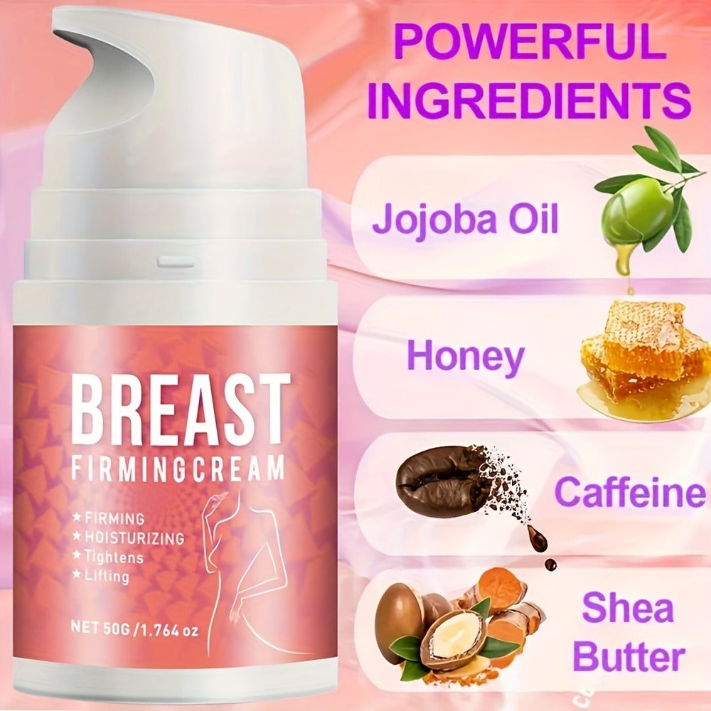 Body Cream 50g Pump Bottle with Jojoba Oil, Honey, Caffeine and Shea Butter for Bust and Chest Massage — image 2