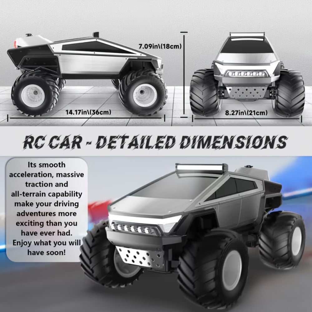 1:12 Scale RC Monster Truck 4WD, Remote Control Cybertruck & Pickup Truck with LED Lights & Sound Effects — image 16