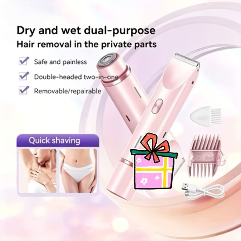Electric Shaver for Women 4-in-1 Rechargeable Grooming Kit – Painless Hair Remover Eyebrow Trimmer Nose Hair Bikini Trimmer —