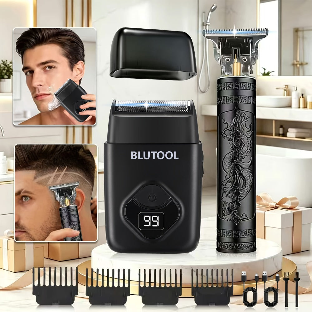 Multi-Piece Hair Clipper Kit for Men – USB Rechargeable Cordless Electric Trimmer Set, 2-Piece & 4-Piece Home Travel Barber T