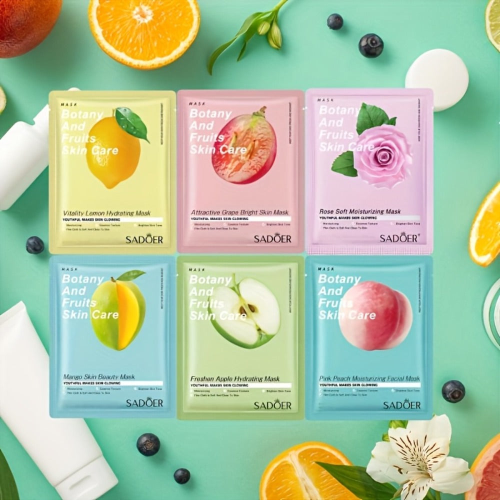 Ten-Piece SADOER Sheet Mask Assortment with Individually Packed Fruit and Rose Pouch Labels — image 2