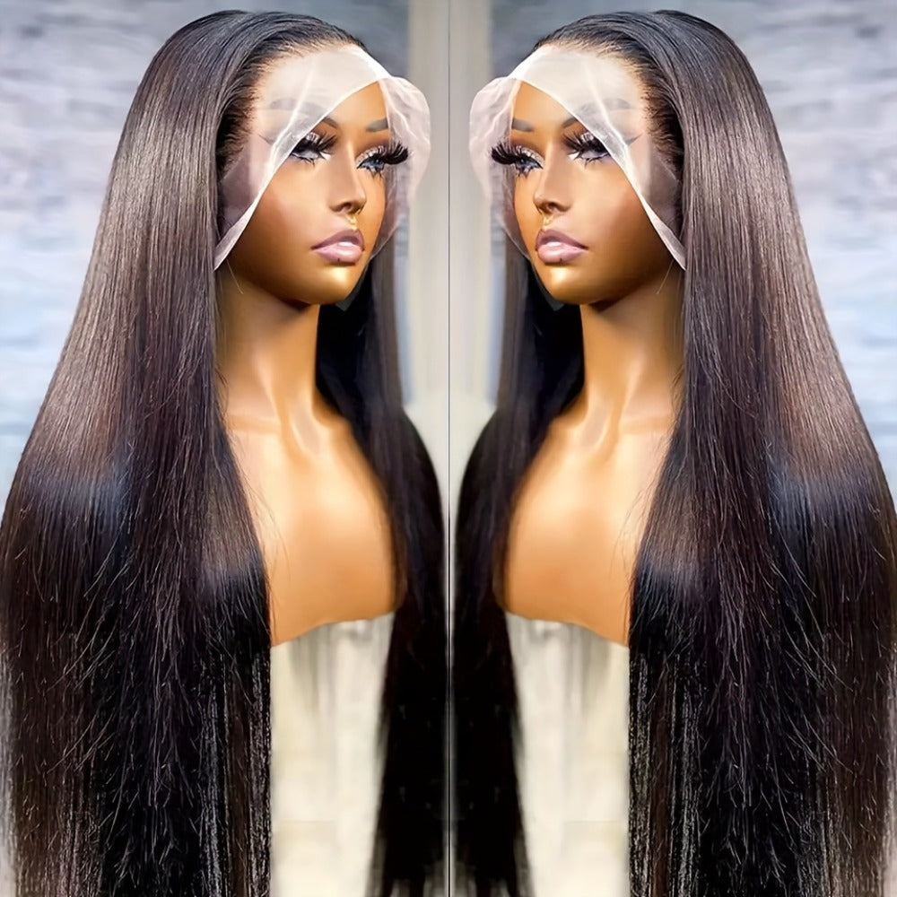 Synthetic Wig 13x4 Straight Lace Front in Natural Black with Glueless Cap and 26- or 32-Inch Length — image 2