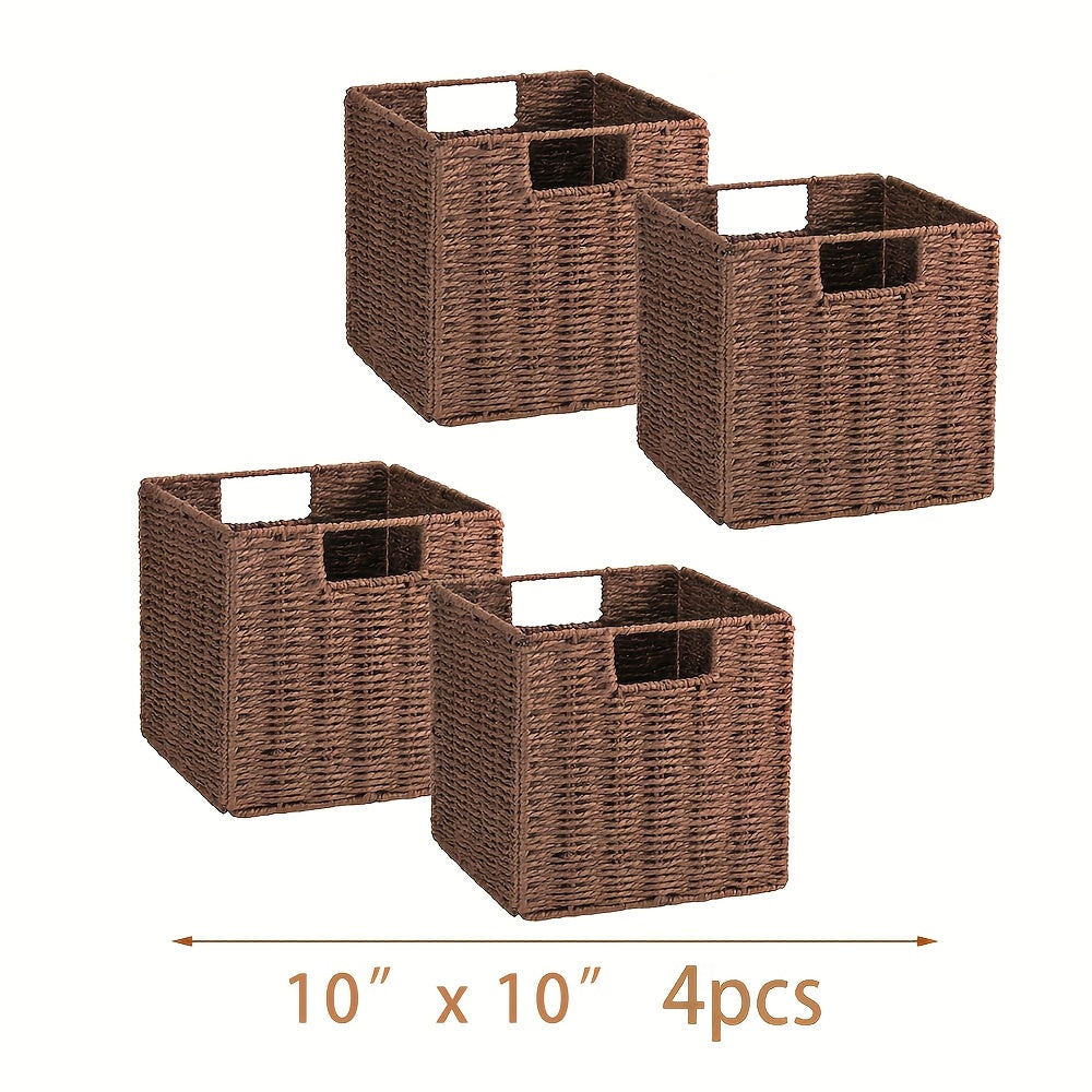 Water Hyacinth Storage Baskets with Seagrass and Paper Rope Options in 2- or 4-Pack Cube Sizes — image 9