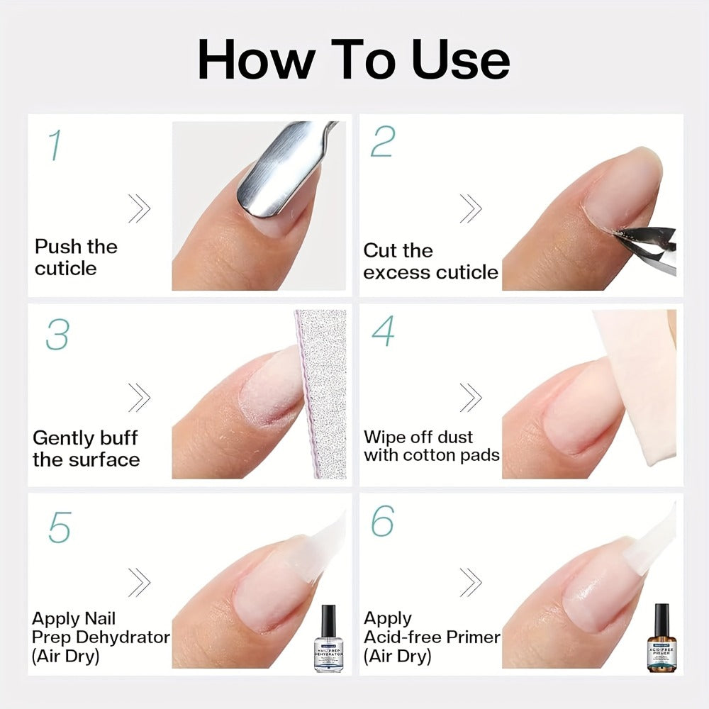 Acid Free Nail Dehydrator and Primer Set with File and Brush for Acrylic and Gel Manicure Prep — image 7
