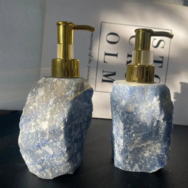 1 PCS Natural Pink Crystal Stone Press Bottle Dispenser 30ml Liquid Dispenser Shower Gel  Wash Light Luxury Bathroom Accessory - V.I.P Digital Presence