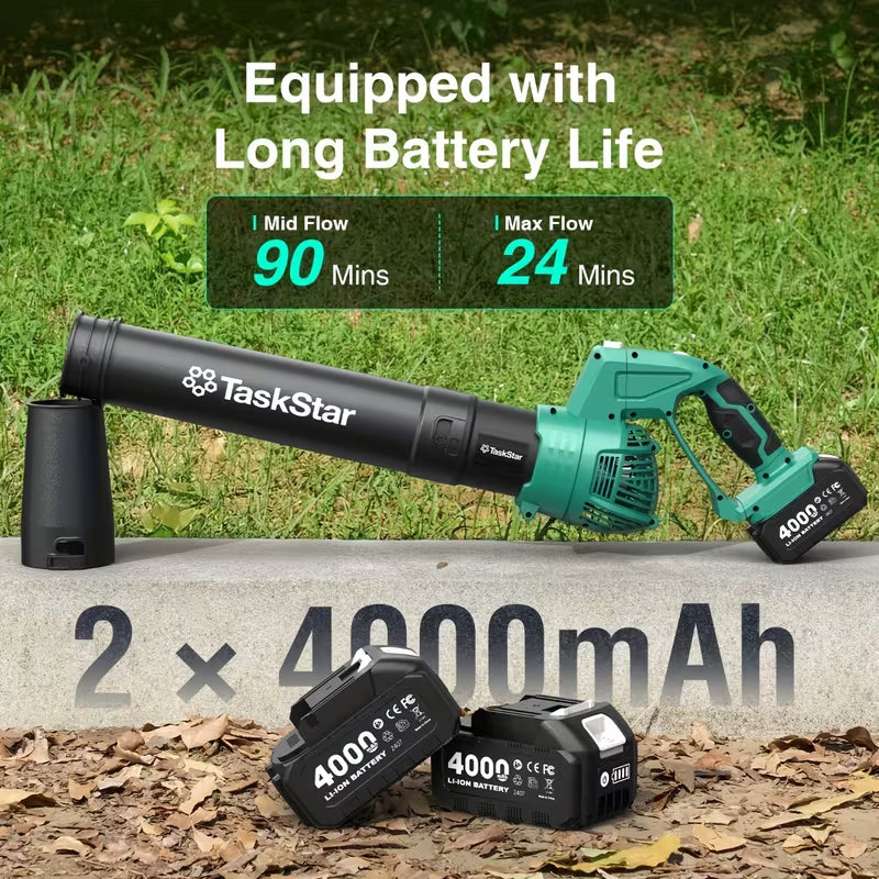 550 CFM Cordless Leaf Blower with 2 Batteries and Charger