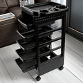 5-Drawer Salon Trolley Cart on Wheels – Professional ABS Rolling Beauty Storage Organizer for Hair Stylist Barber Spa Nail Ta