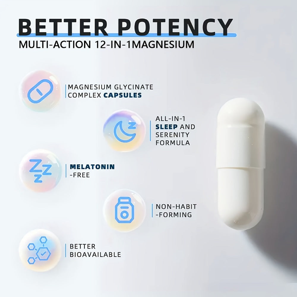 Dietary Supplement Magnesium 7-in-1 Complex with Glycinate, Malate and Taurate, 1000mg per Serving — image 4