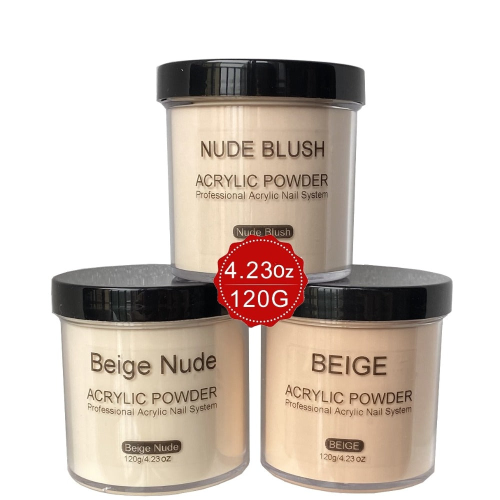 120g Acrylic Nail Powder Jar in Nude Blush, Beige or Beige Nude for Use with Compatible Acrylic Liquid — image 1