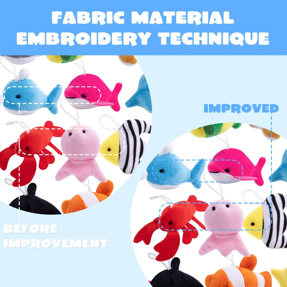 Twenty-Four Mini Sea-Animal Plush Keychains in Assorted Fish, Shark, Whale and Crab Designs — image 7