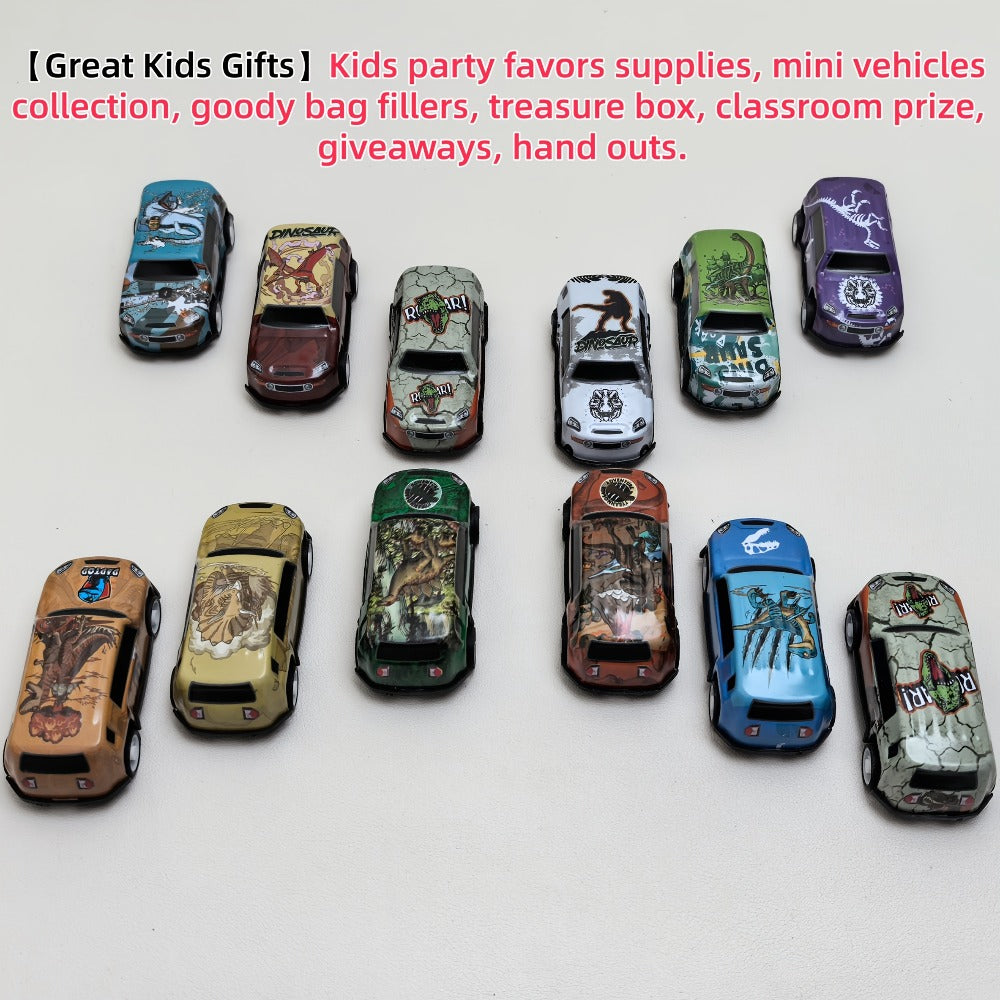 Dinosaur Toy Car Set 29-30pcs, Mini Pull Back Racing Cars with T-Rex Spinosaurus Pterodactyl Figures & City Traffic Map — ima