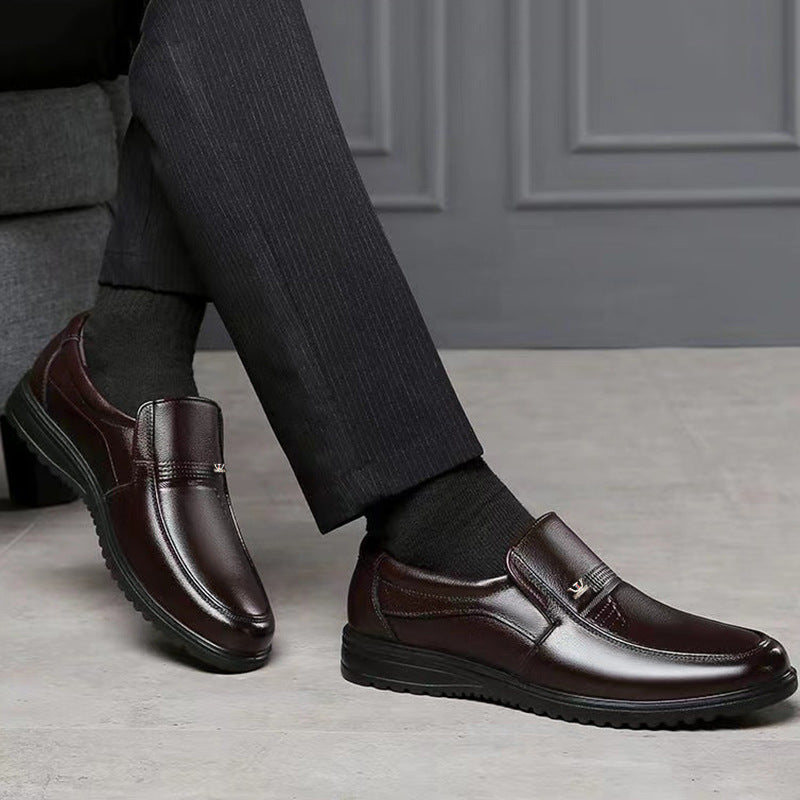 Men's Casual Leather Shoes Slip-on Soft Sole Soft Leather