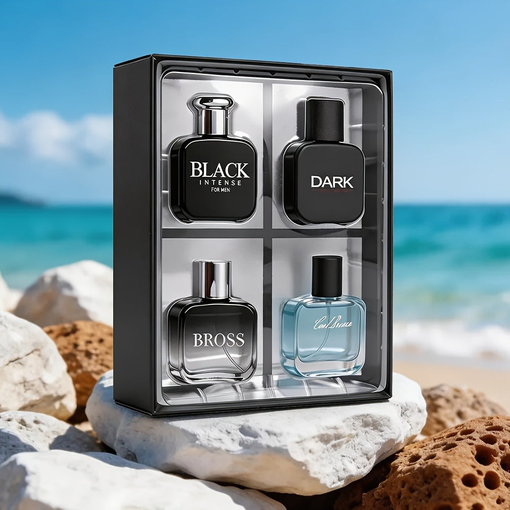 Perfume Gift Set for Men with Four 30ml Eau de Parfum Sprays in Black Box and Separate 1.5oz Body Mist — image 4