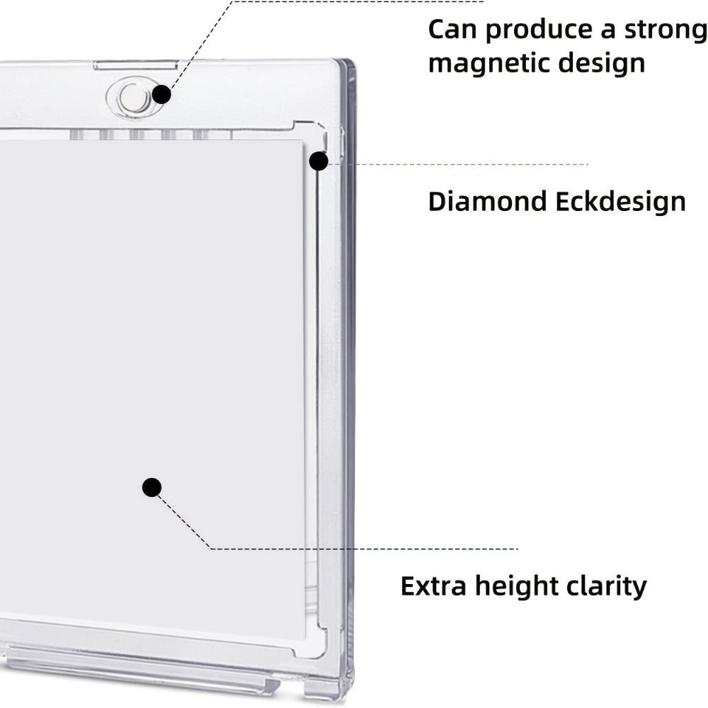 30pt Magnetic Card Holders 30/60 Pack – Clear Hard Plastic One-Touch Trading Card Cases, Protective Display Holders for Baseb