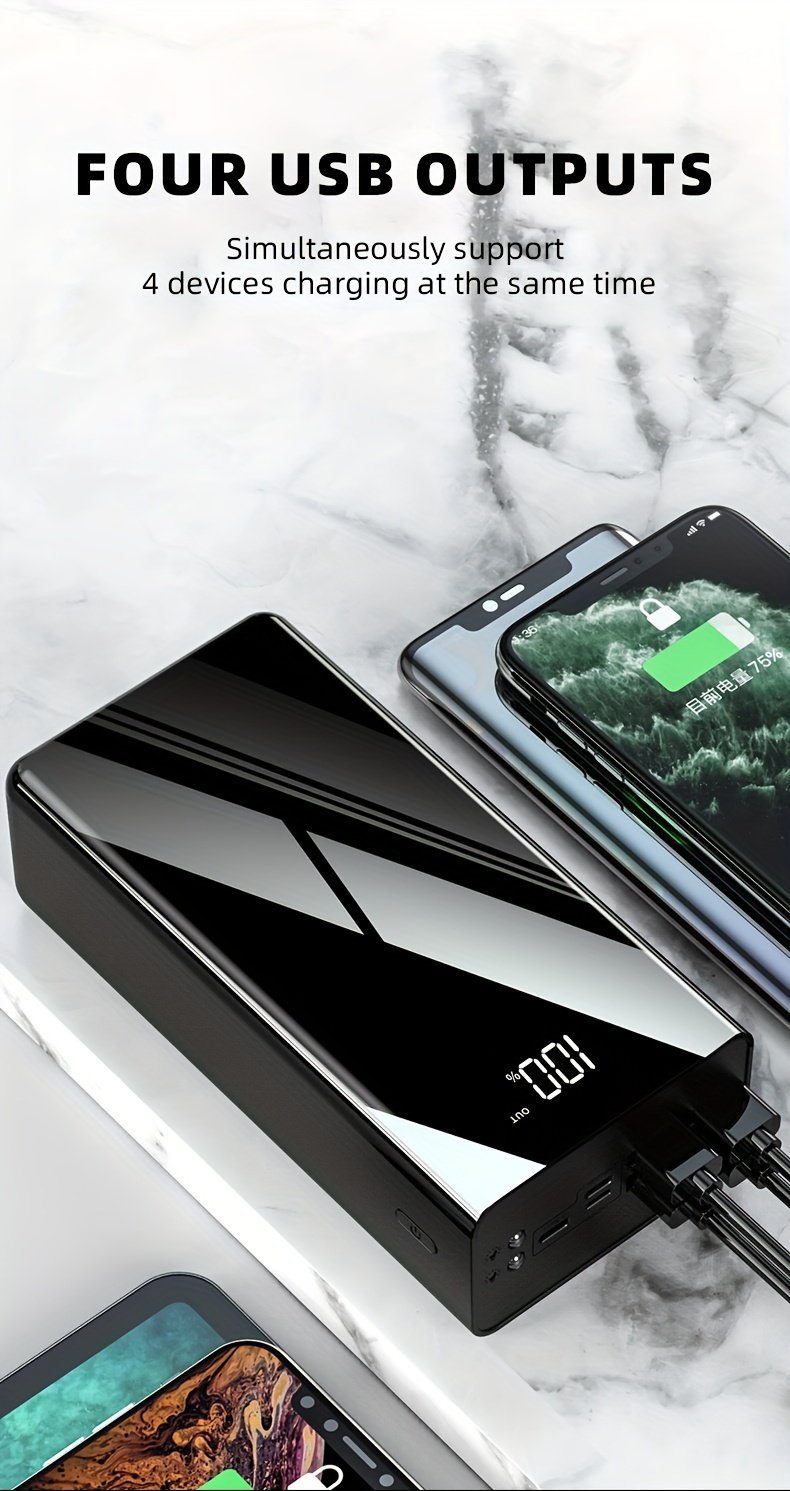 Power Bank 100000mAh 22.5W Super Fast Charging Two-Way USB-C Digital Display Large Capacity Portable Charger for Travel Campi