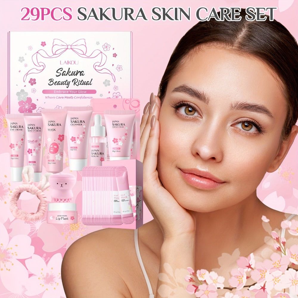 Sakura Skincare Gift Set with Mini and Full Routine Options, Pink Packaged Facial-Care Items and Accessories — image 6