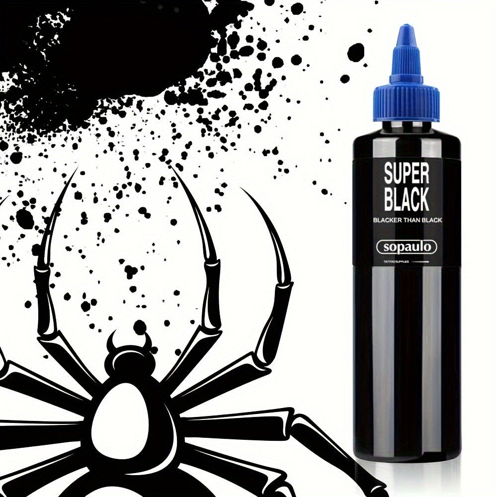 Tattoo Ink 8oz 240ml Single Black Bottle with Ultra-Dark Color Label and Large-Capacity Format — image 6